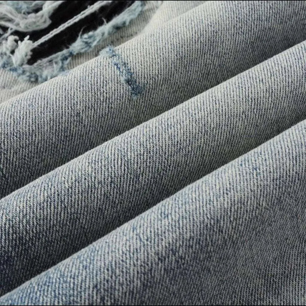 Black patch knees men's skinny jeans