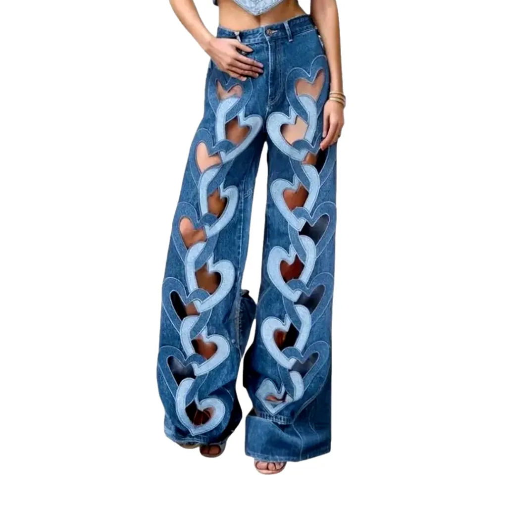 Fashionable high waist women's jeans