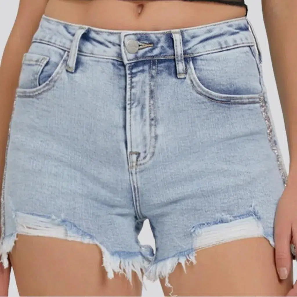 High-waist women's jeans shorts