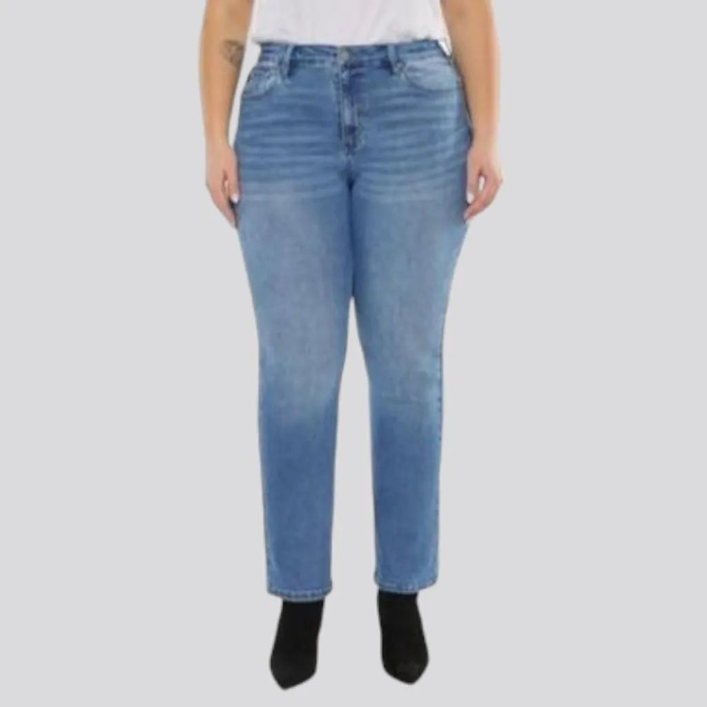 High-waist ankle-length jeans