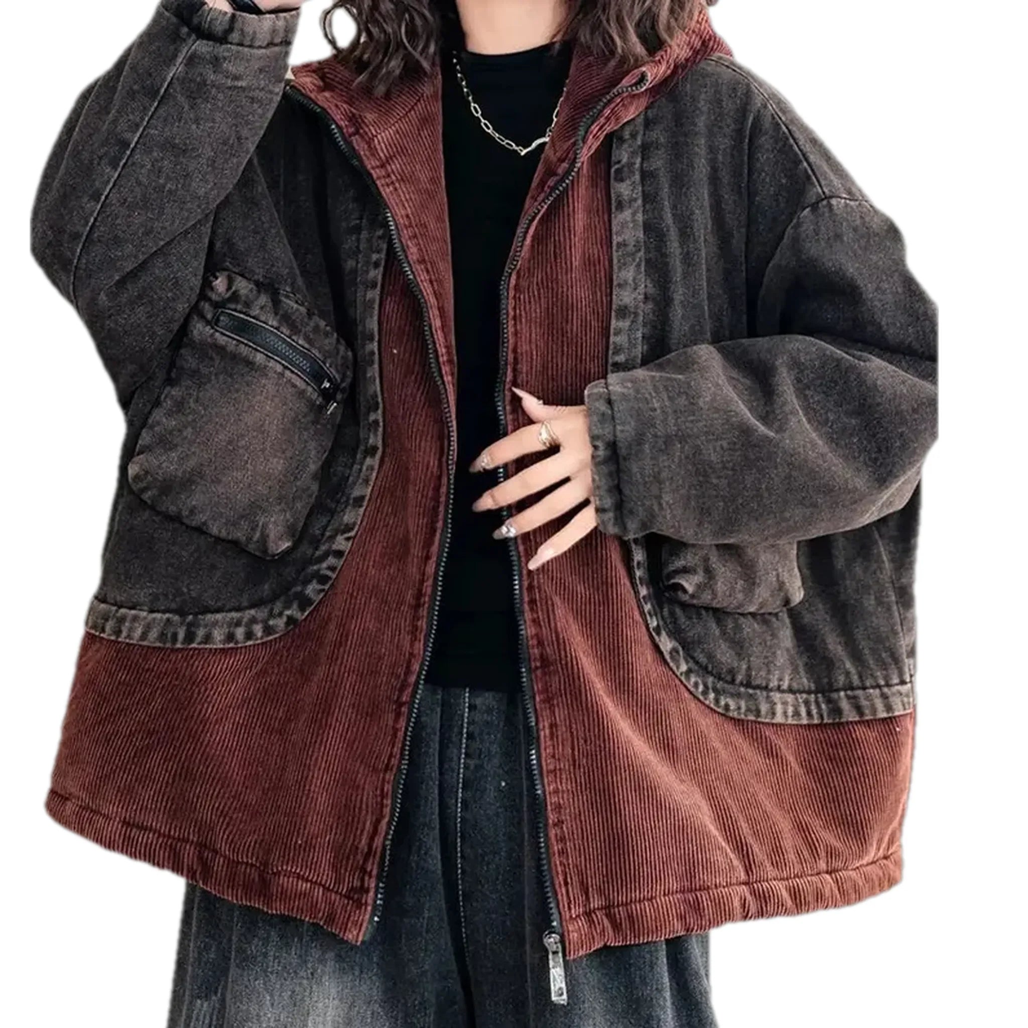 Boho chic women's denim jacket