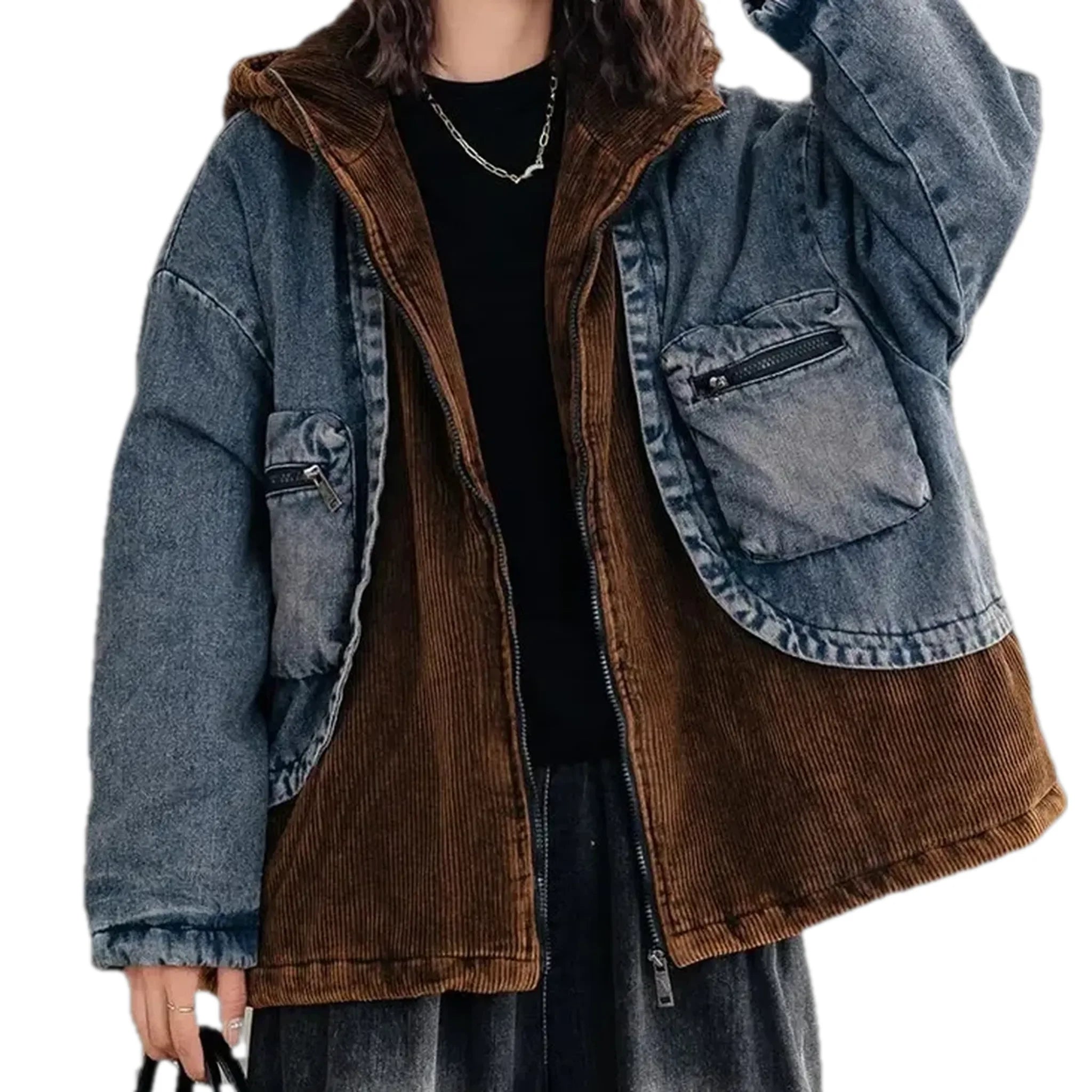 Boho chic women's denim jacket