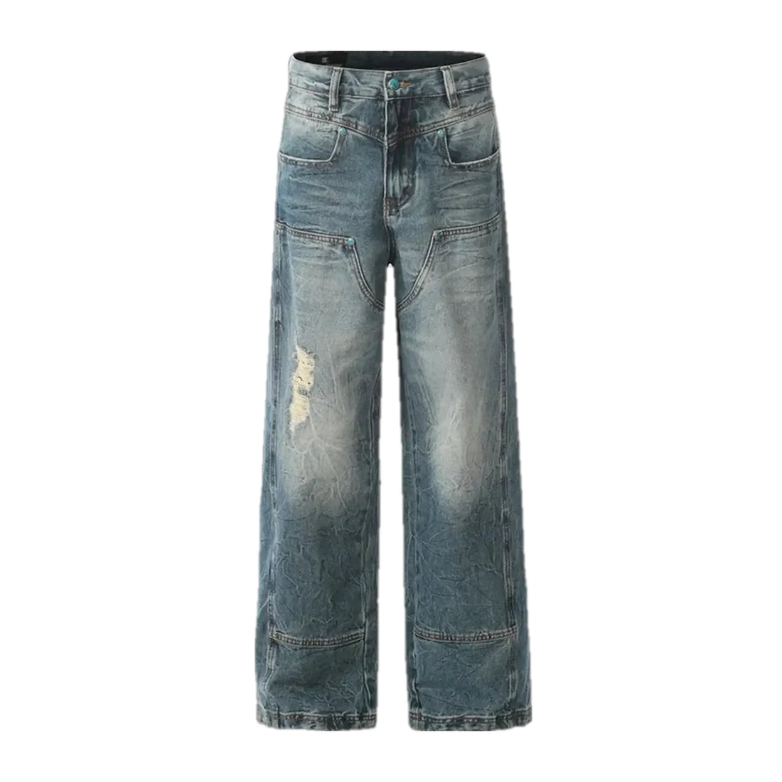 Stonewashed mid-rise men's jeans