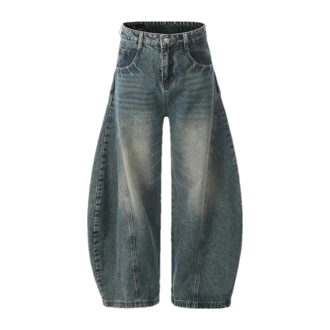 Casual mid rise abraded jeans for men