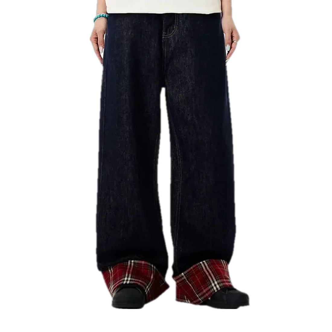 90s style checkerboard slouchy men's jeans