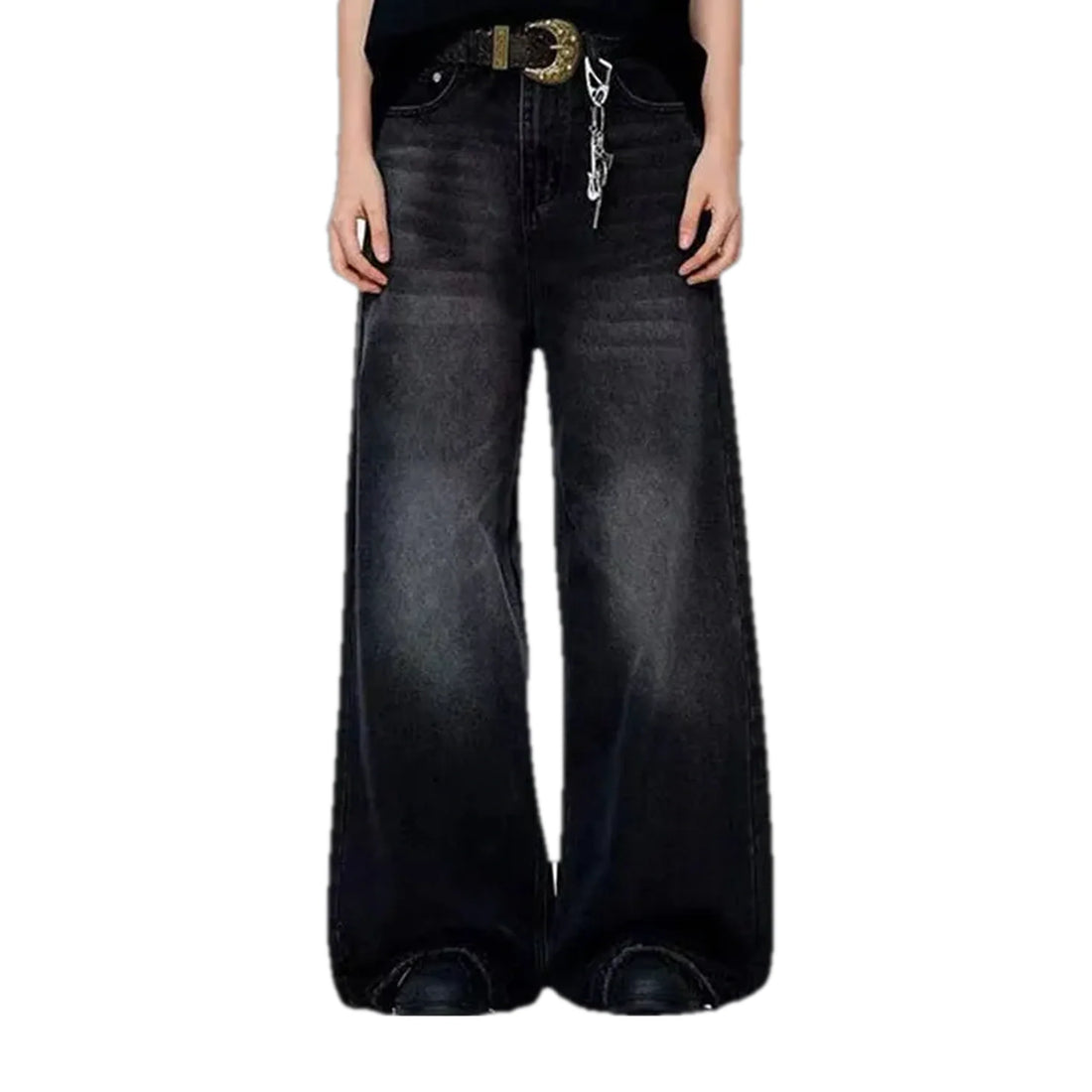 Baggy mid-rise fashion men's jeans