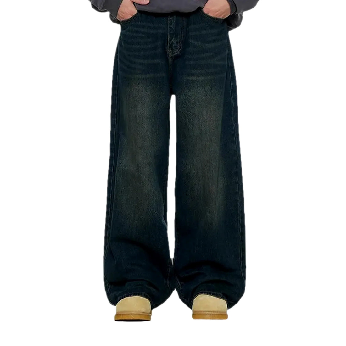 90s fashion stonewashed slouchy jeans for men