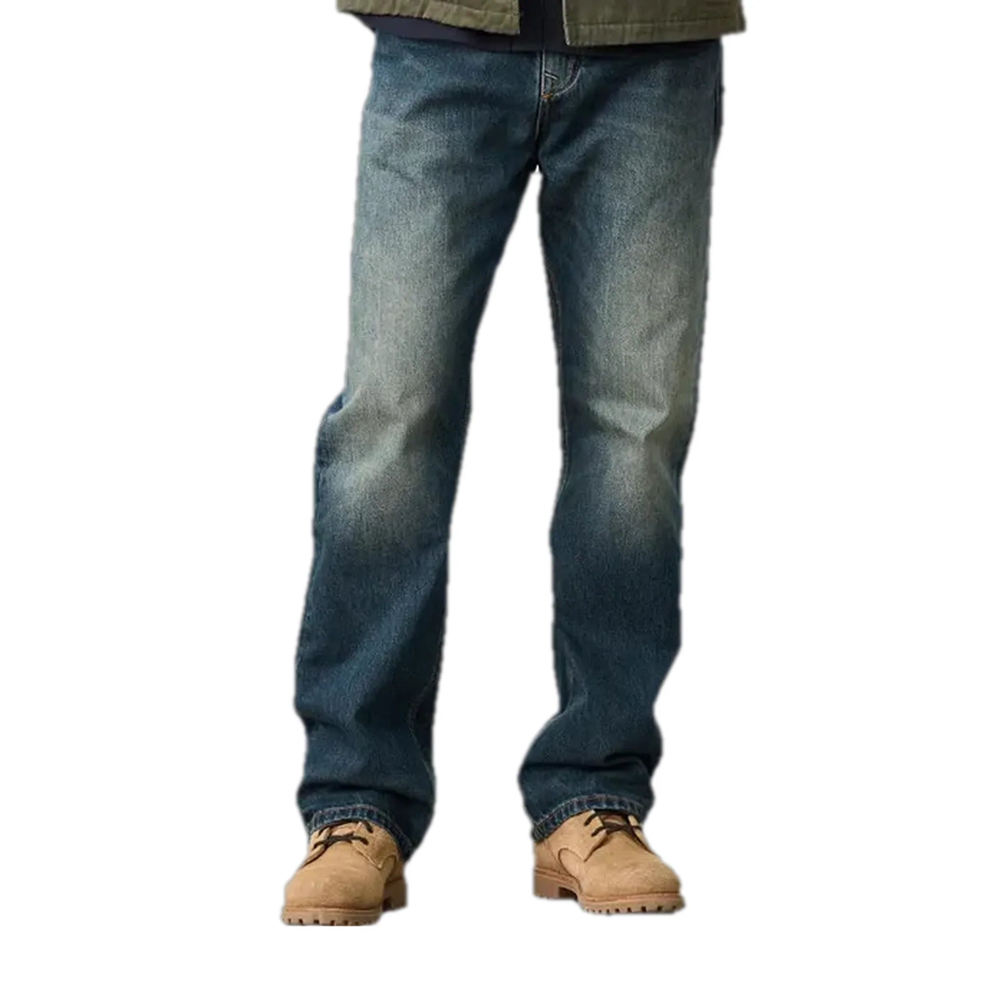 Dark faded street style men's jeans