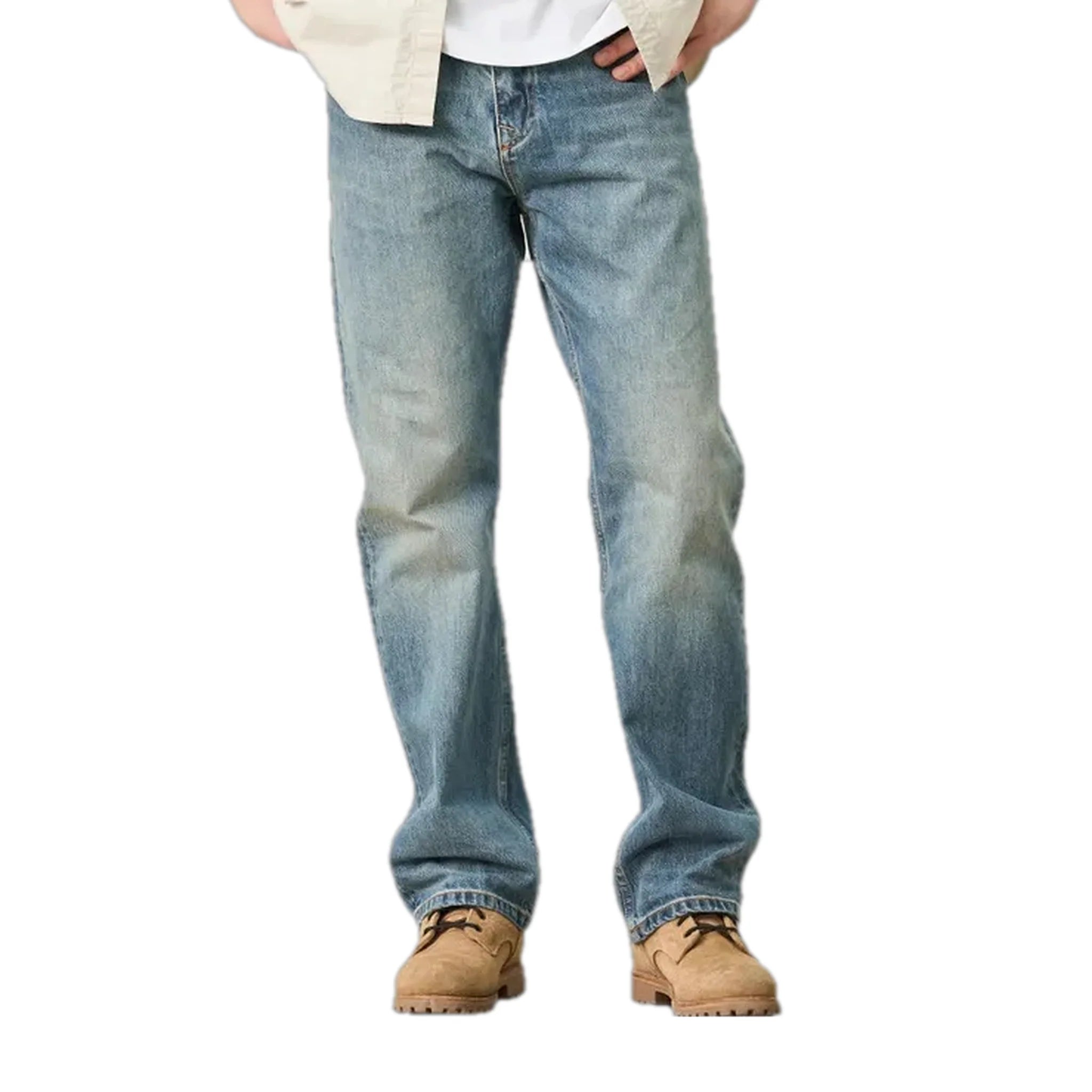 Dark faded street style men's jeans