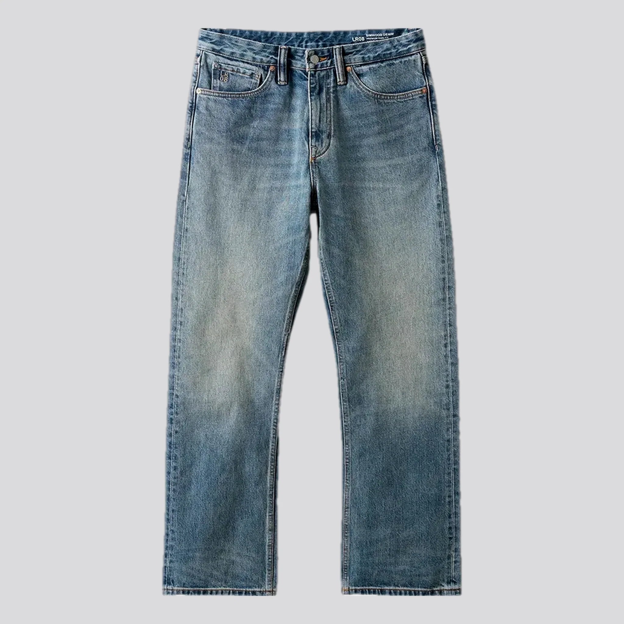 Dark faded street style men's jeans