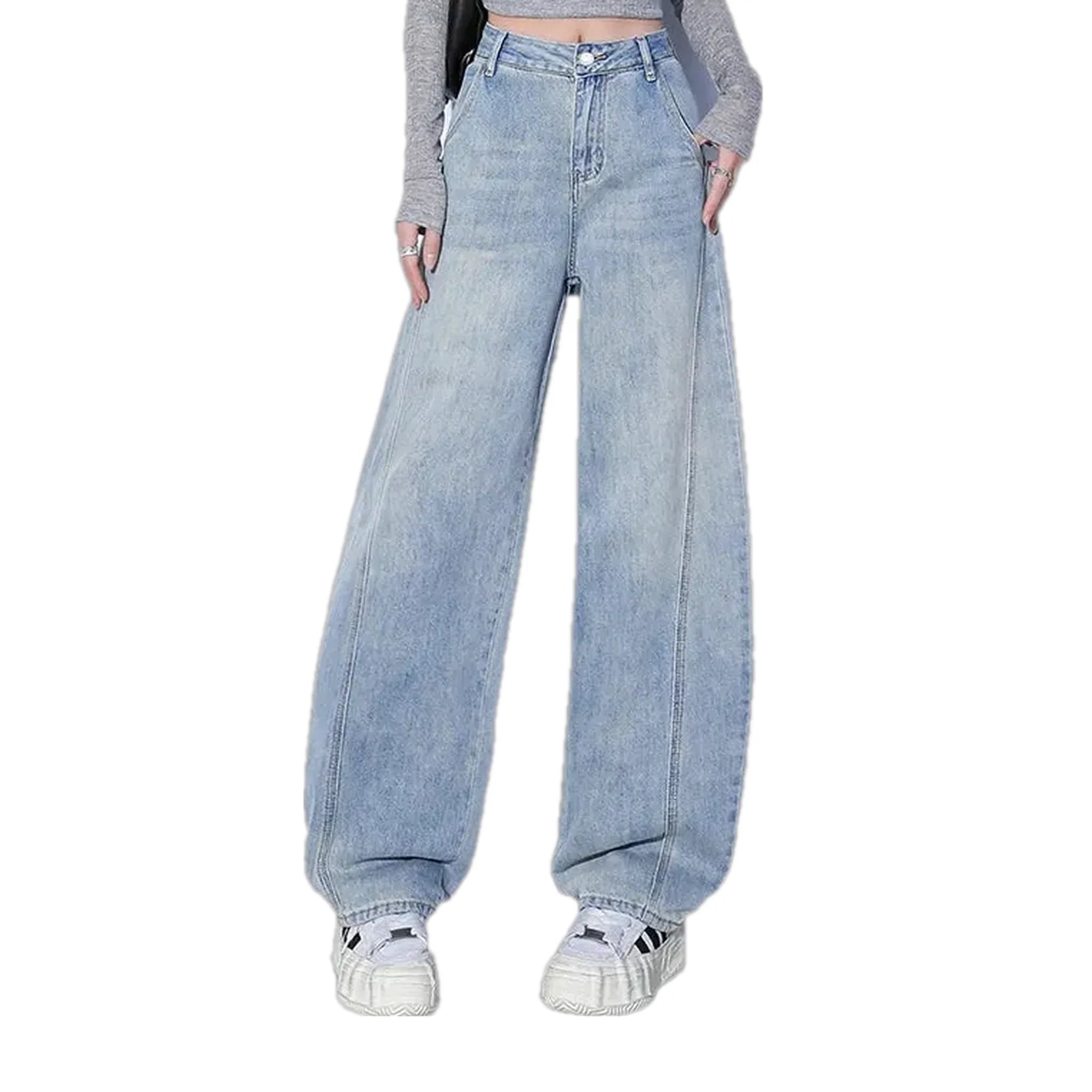 Lightweight wide fit jeans for ladies