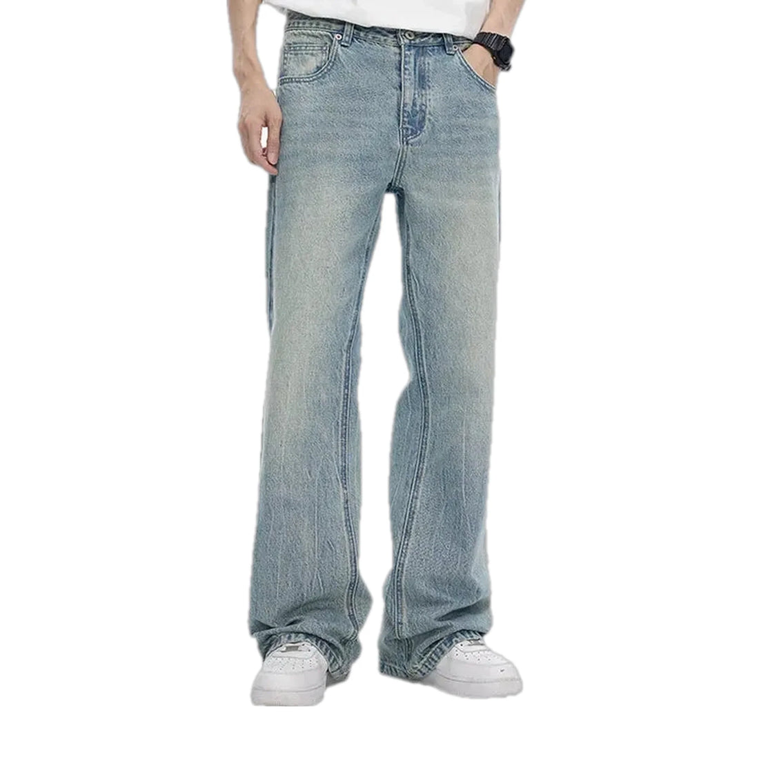 Roomy sanded men's jeans