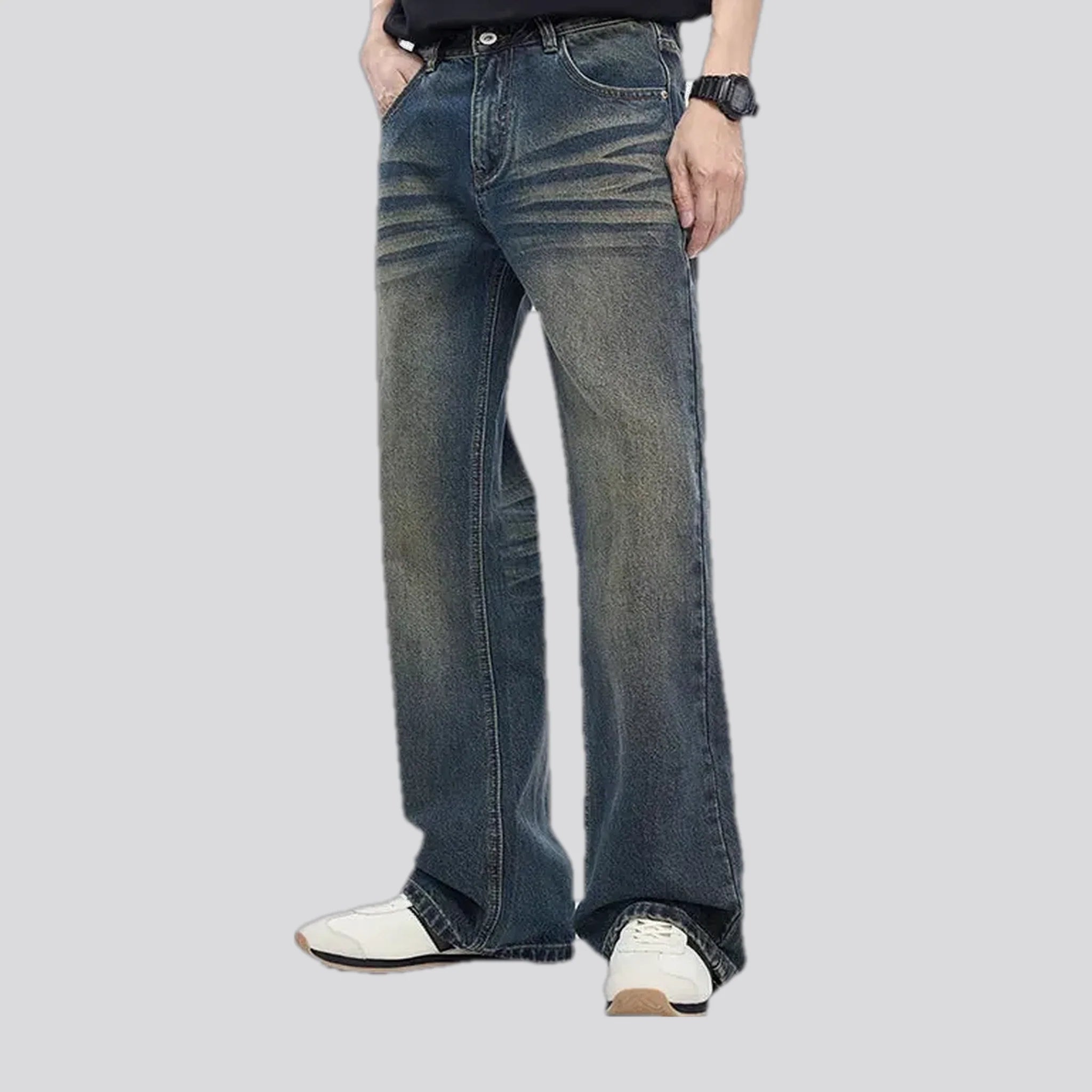 Flare-leg midweight street jeans for men