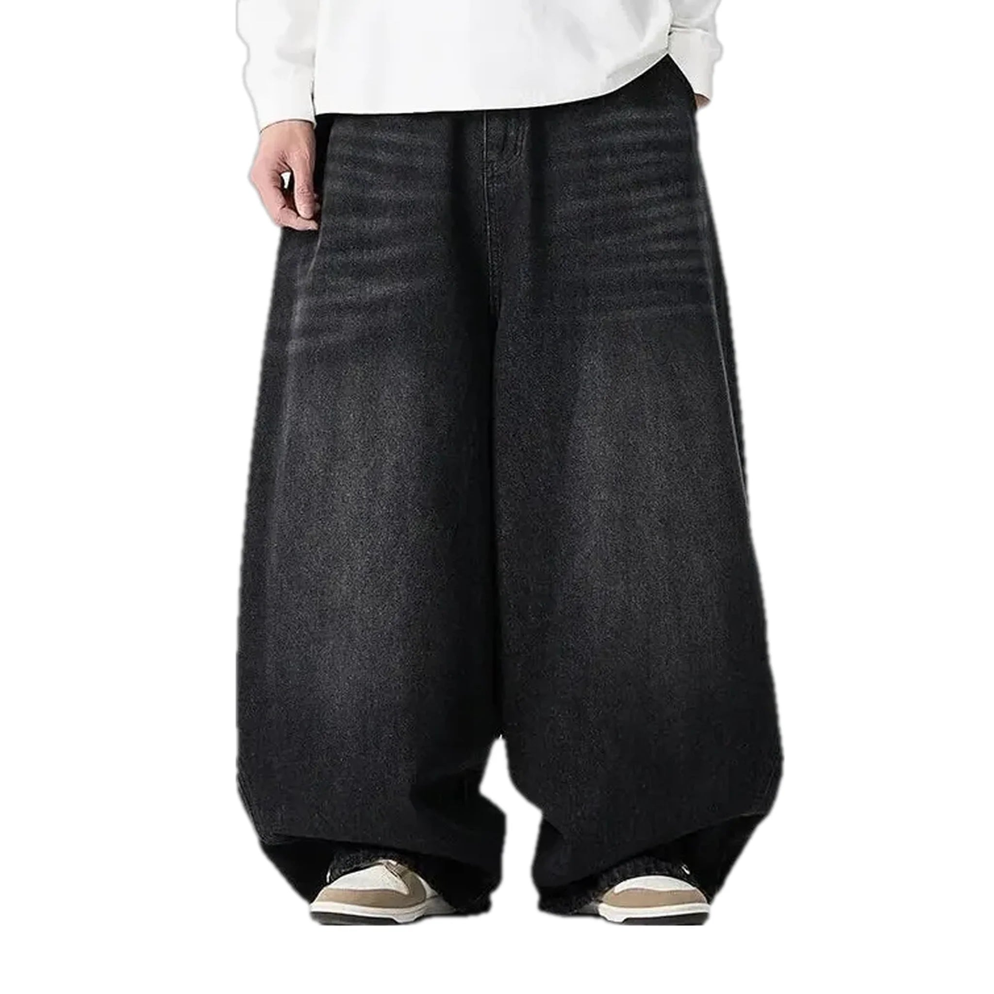 Light stonewashed vintage baggy-fit men's jeans