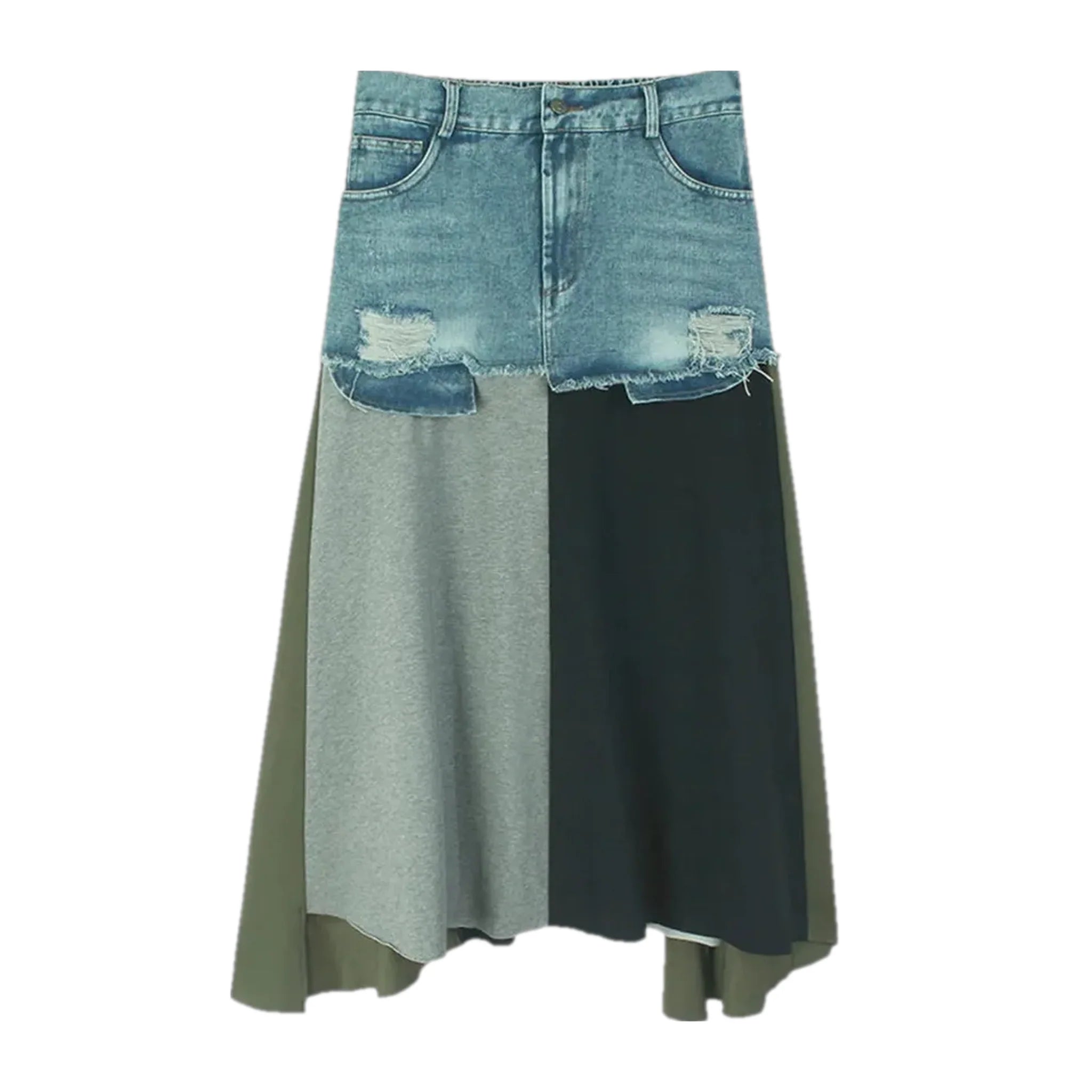 High waist jean skirt