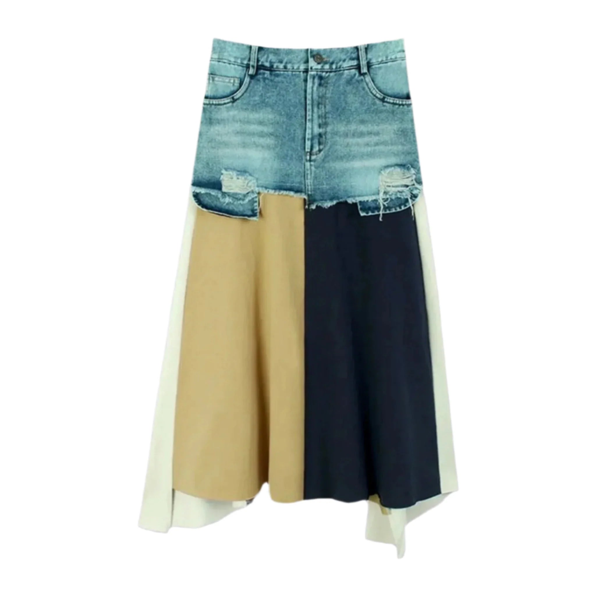 High waist jean skirt