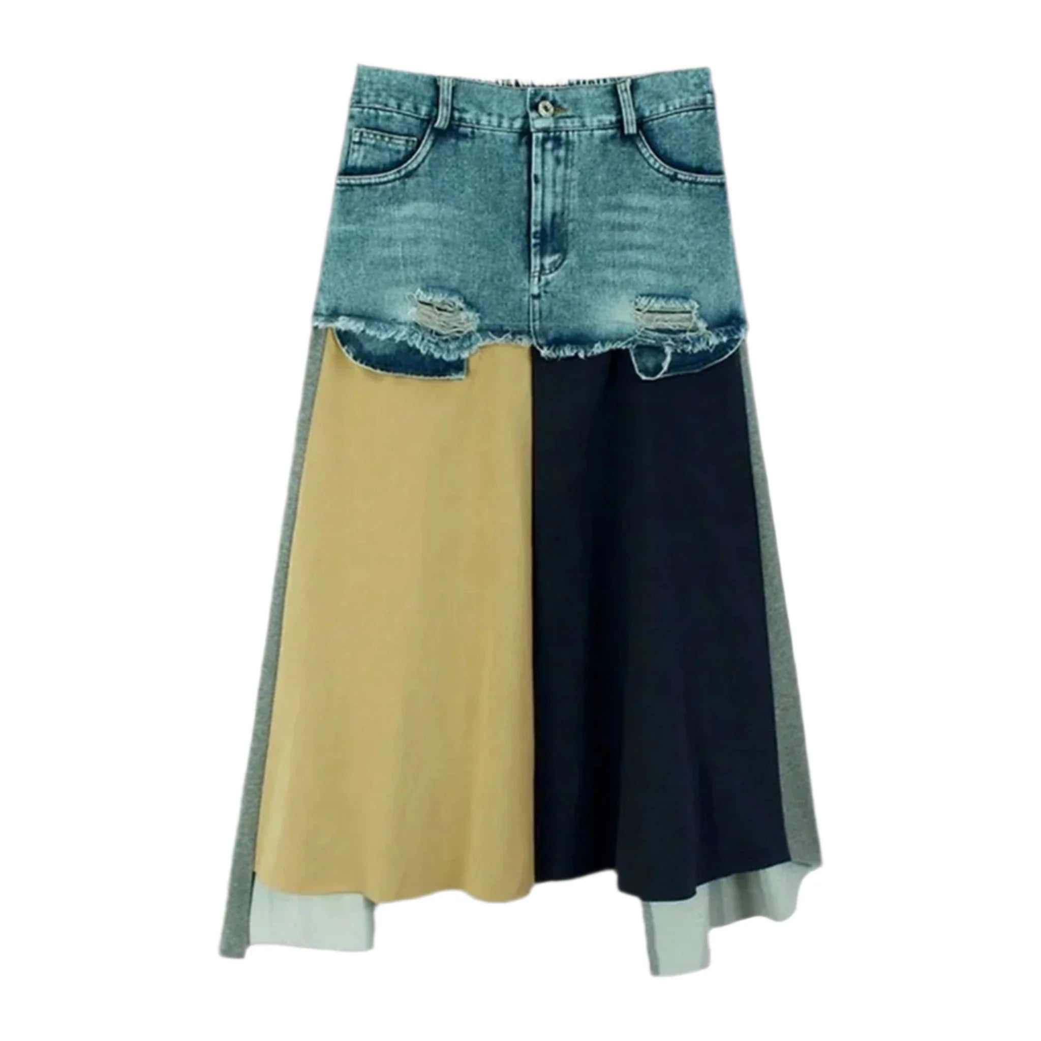 High waist jean skirt