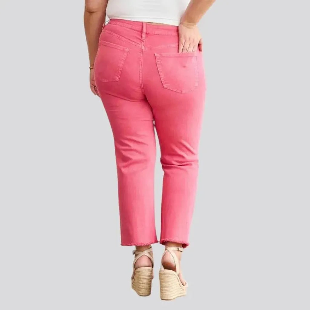 High-waist women's slim jeans
