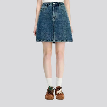 90s style denim high waist jean skirt