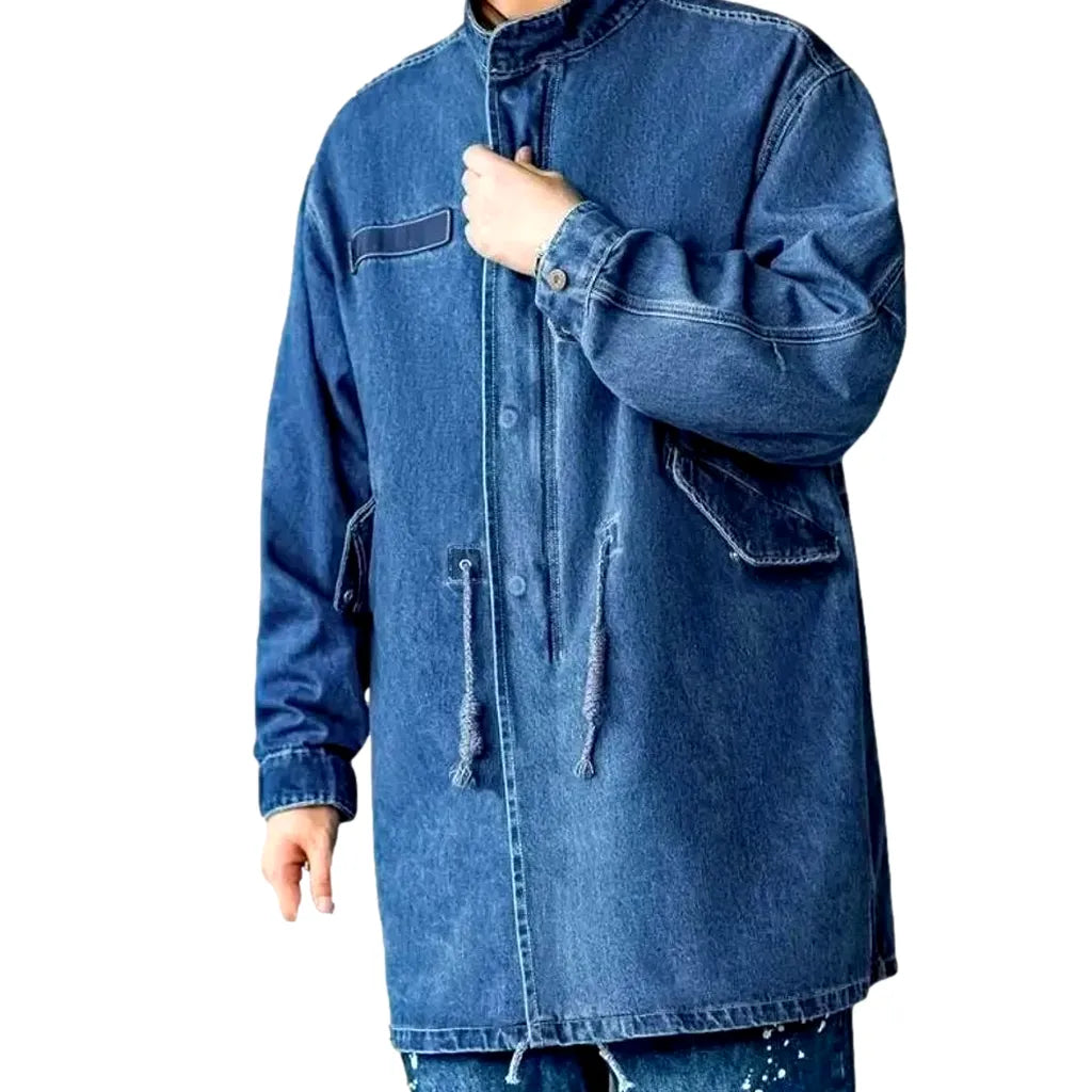 Boho oversized jeans coat for men