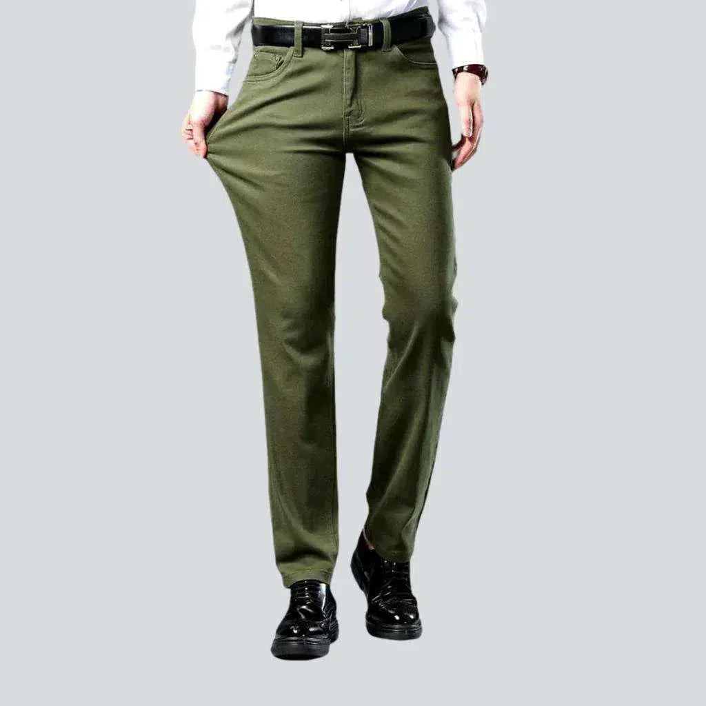 Color men's high-waist jeans