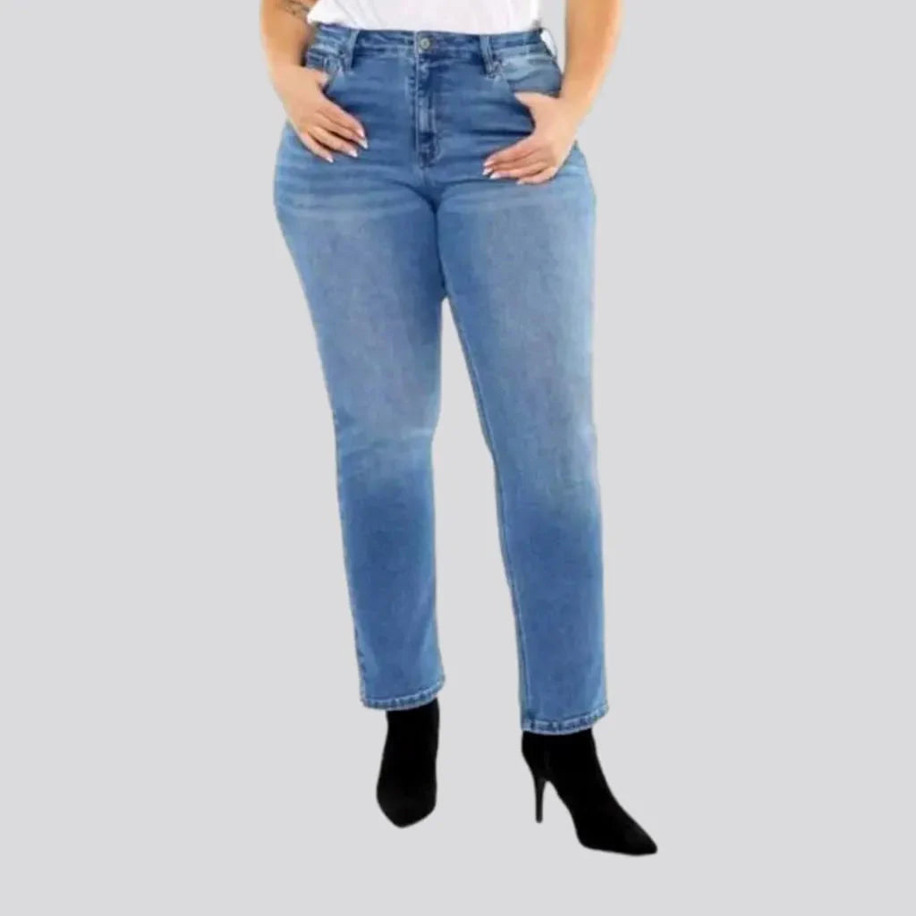High-waist ankle-length jeans