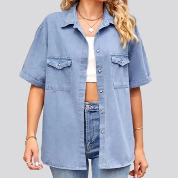 Loose women's denim shirt