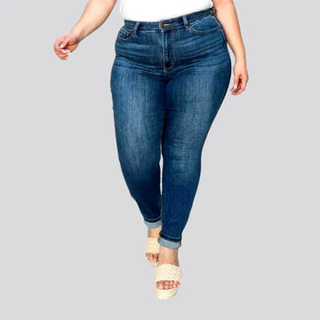 Sanded women's casual jeans