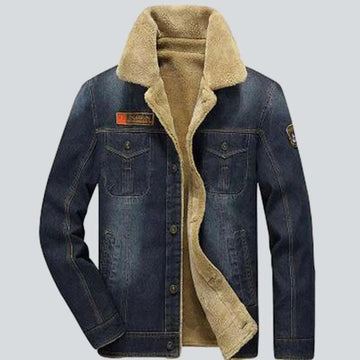 Warm jeans jacket for men