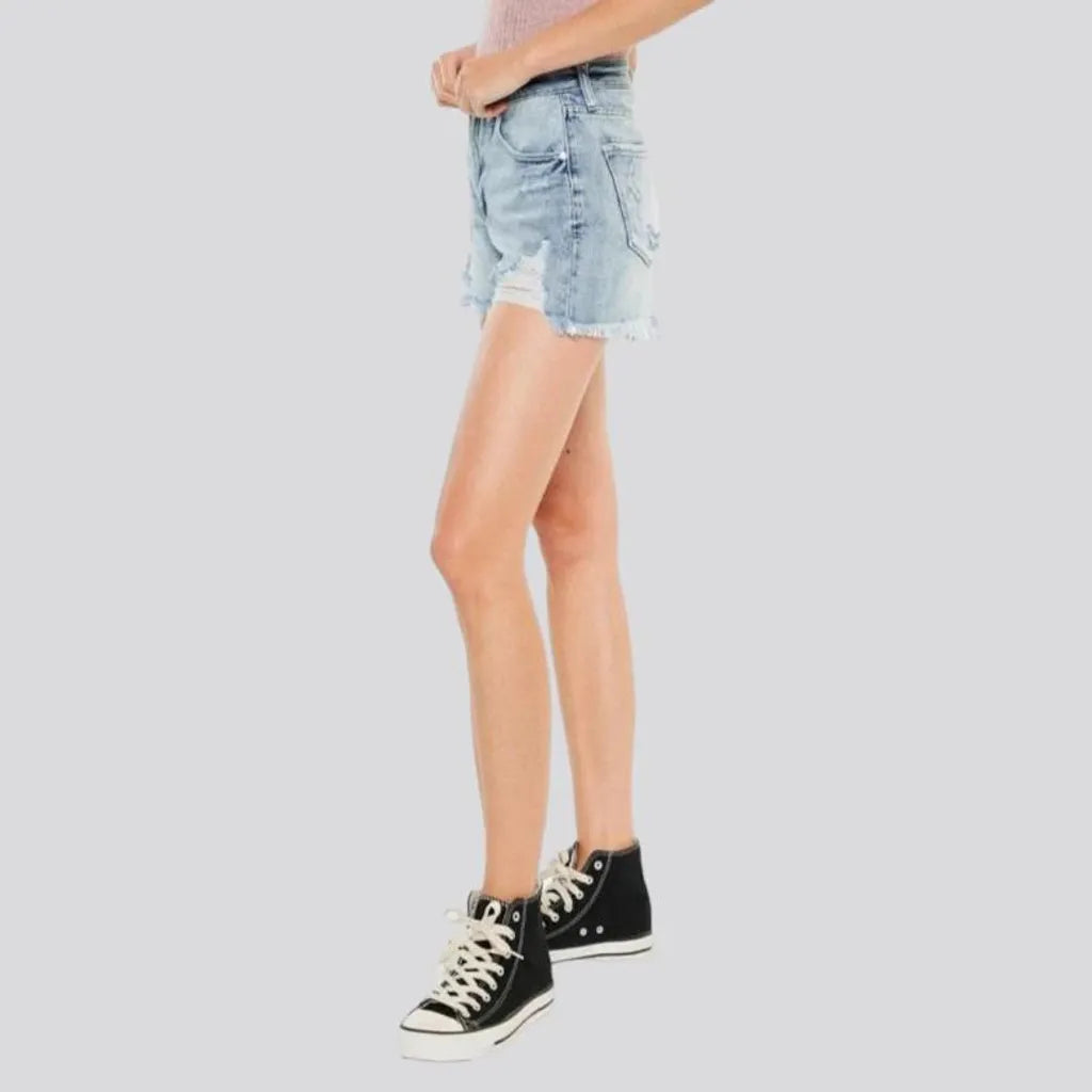 Vintage straight denim shorts for women