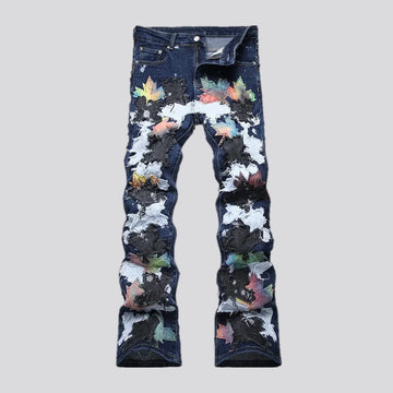 Artistic slim men's jeans