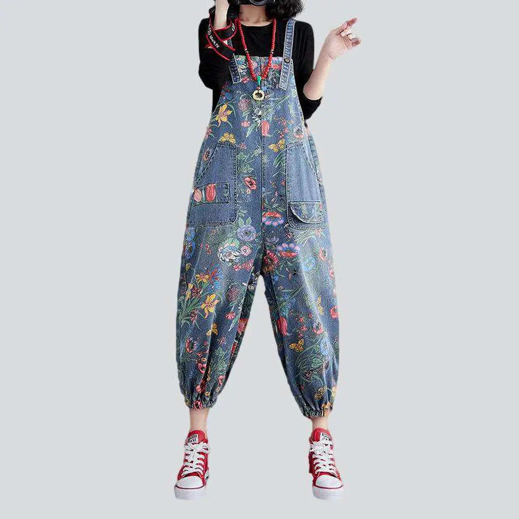Baggy women's painted jean dungaree