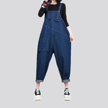 Boho slouchy women's jean dungaree