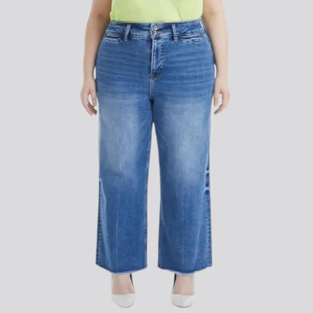 Plus-size women's wide-leg jeans