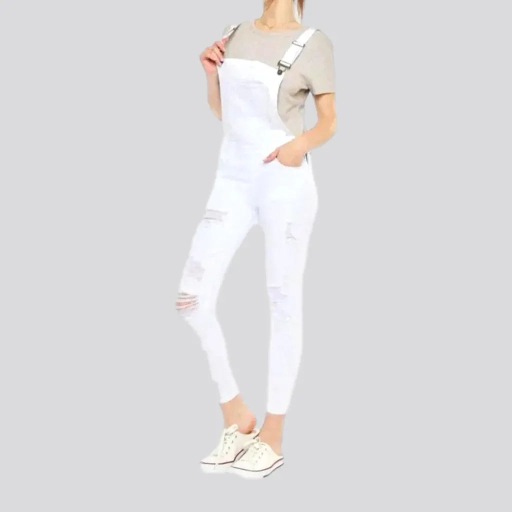 Denim dungaree overall fit for ladies