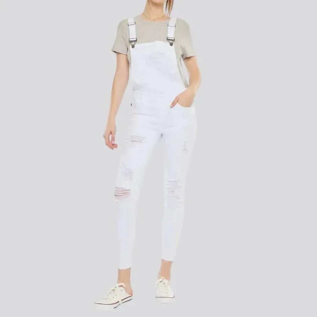Denim dungaree overall fit for ladies