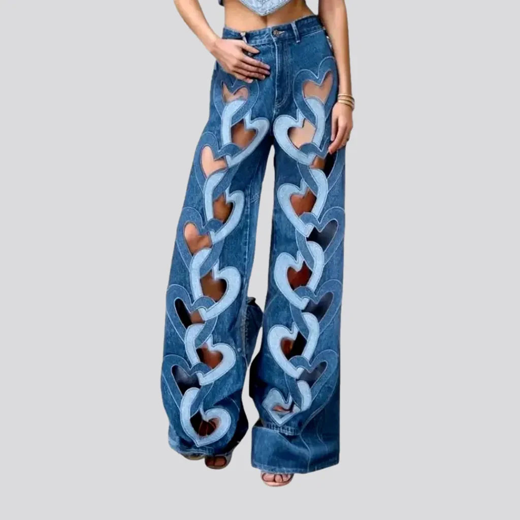 Fashionable high waist women's jeans