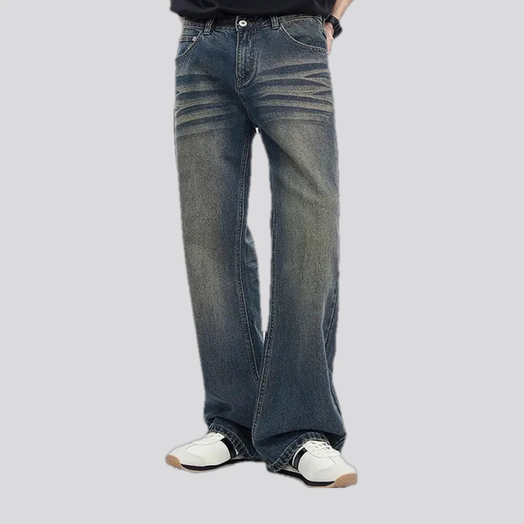 Flare-leg midweight street jeans for men