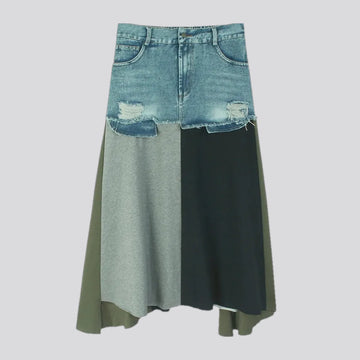 High waist jean skirt