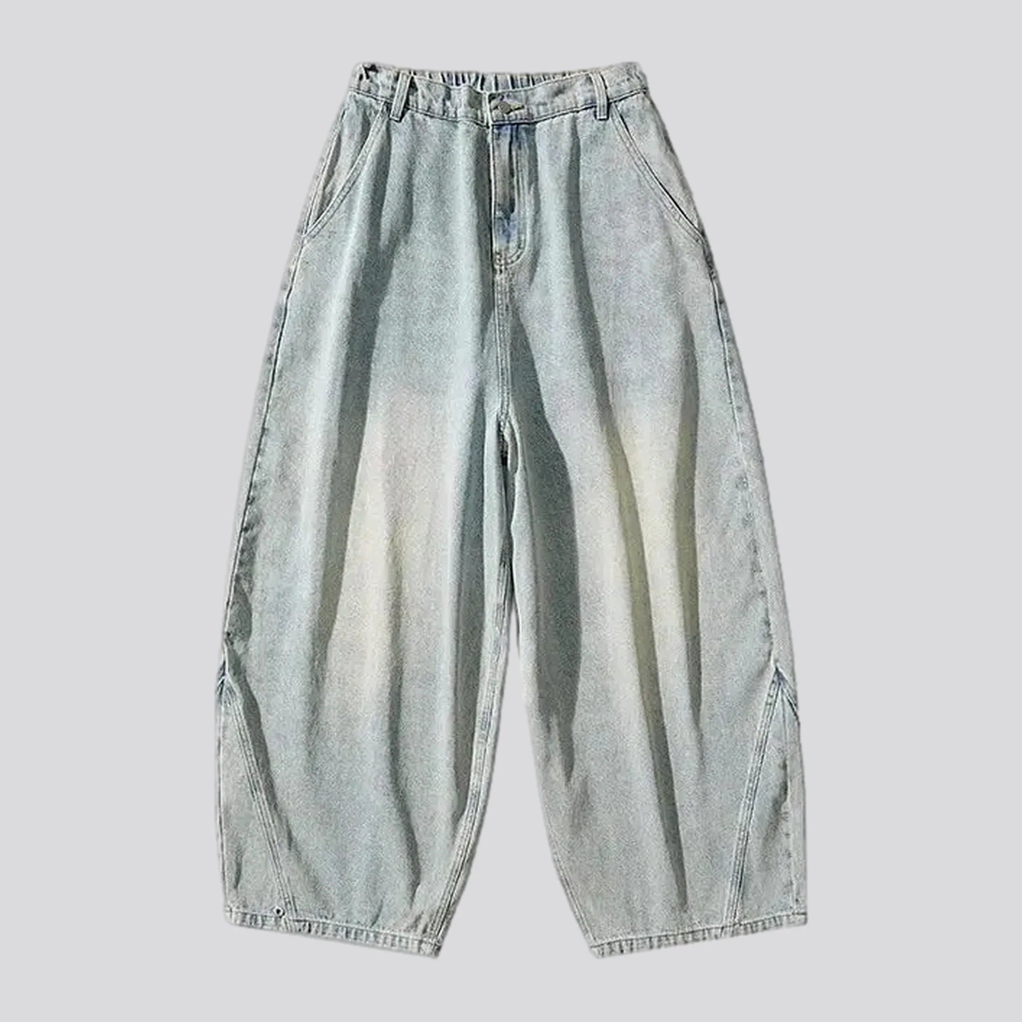 Light stonewashed vintage baggy-fit men's jeans