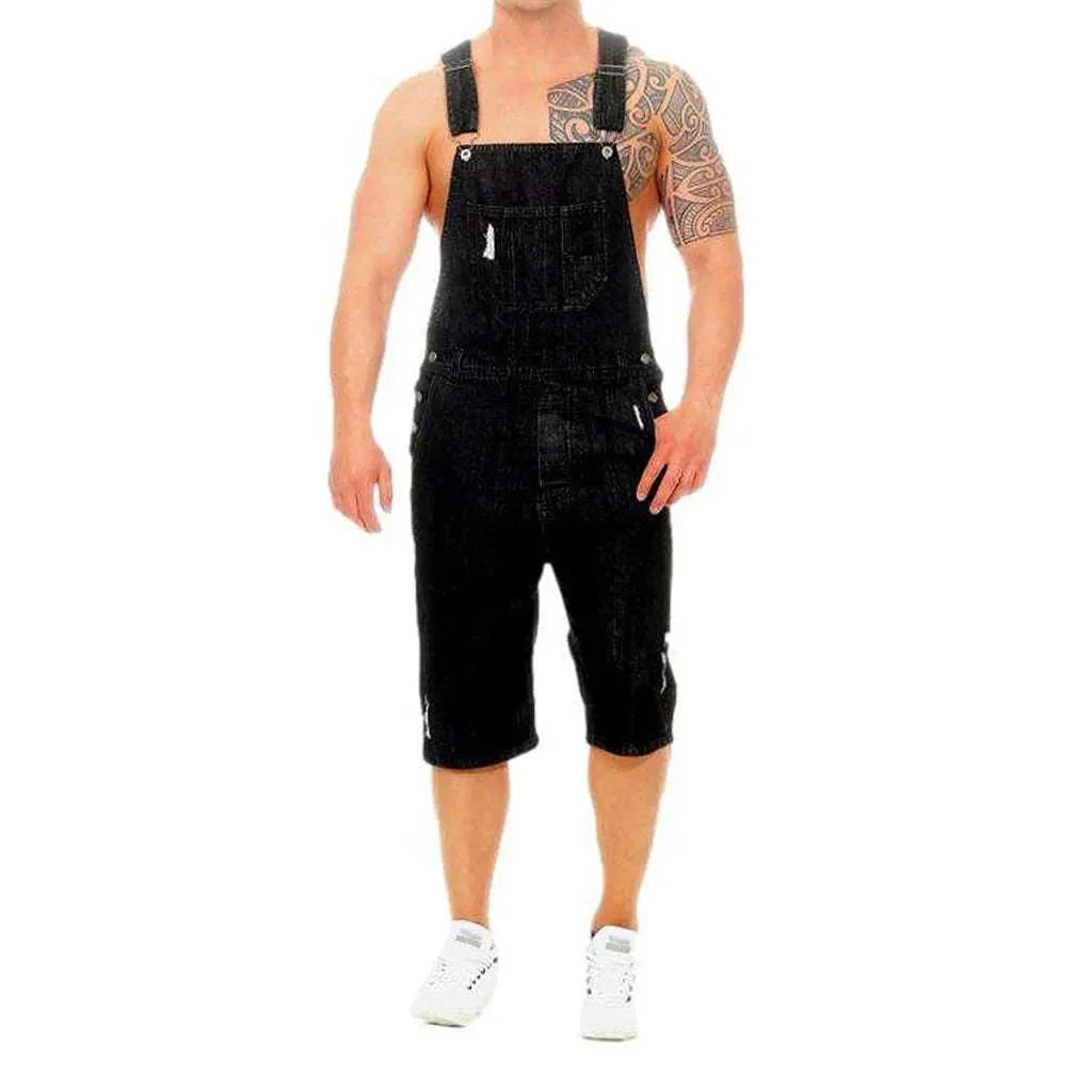 Loose fit men's denim overall