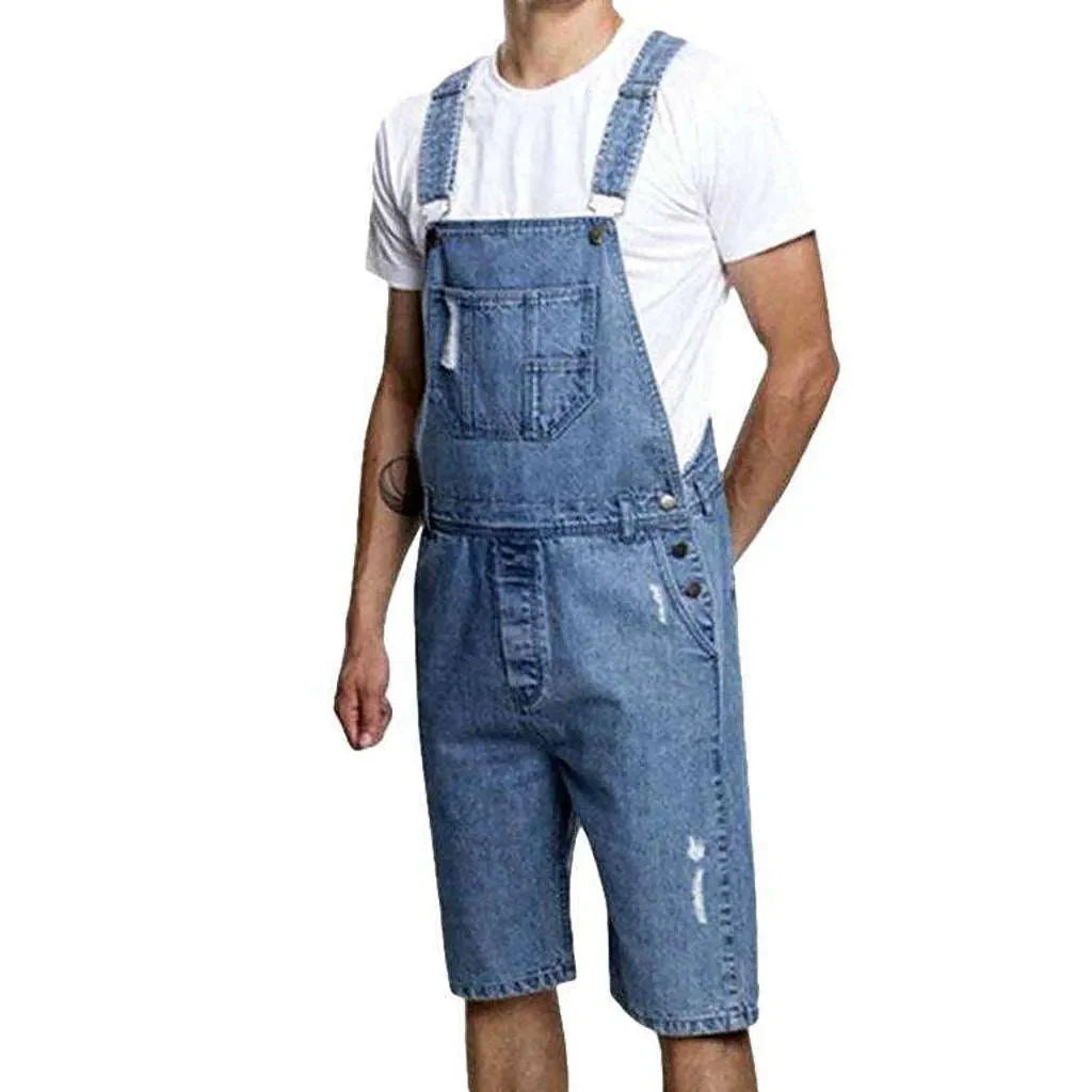 Loose fit men's denim overall