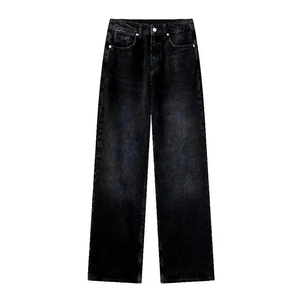 Mid-waist women's stonewashed jeans